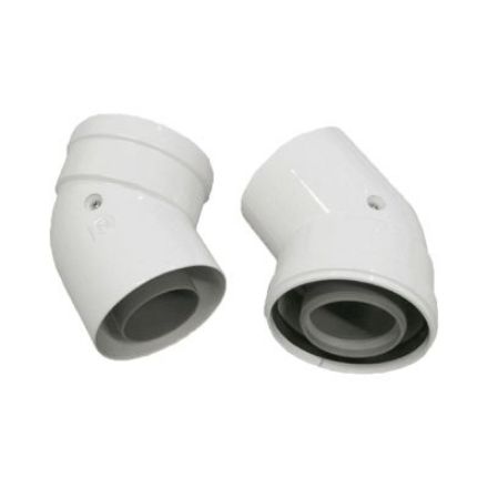 Mutassa a/az Ariston D60/100 (alu/pp) 45°-os könyökidom, 2db részleteit Kép Ariston D60/100 (alu/pp) 45°-os könyökidom, 2db