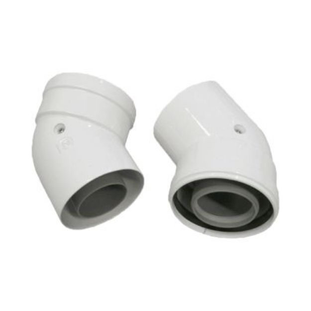 Kép Ariston D60/100 (alu/pp) 45°-os könyökidom, 2db
