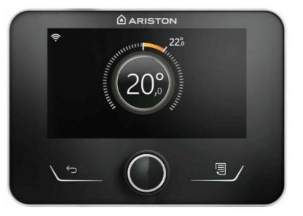 Mutassa a/az Ariston színes HD kijelzős Sensys, Bus rendszerű vezetékes szobatermosztát és rendszervezérlő, fekete részleteit Kép Ariston színes HD kijelzős Sensys, Bus rendszerű vezetékes szobatermosztát és rendszervezérlő, fekete