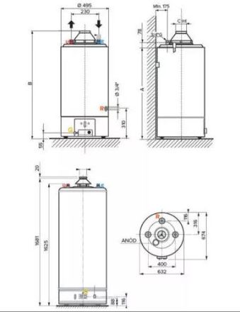 Mutassa a/az Ariston S/SGA X 200 EE (ErP) kéményes, álló gázbojler, alacsony NOx részleteit Kép Ariston S/SGA X 200 EE (ErP) kéményes, álló gázbojler, alacsony NOx
