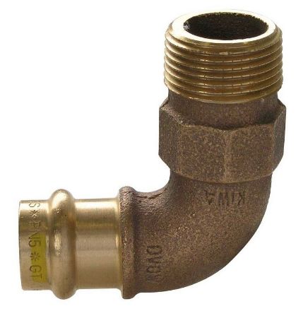 Mutassa a/az 22-3/4" 90°-os külsőmenetes gáz press könyökidom részleteit Kép 22-3/4" 90°-os külsőmenetes gáz press könyökidom