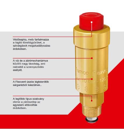 Mutassa a/az Flamco Flexvent automata légtelenítő 3/8" részleteit Kép Flamco Flexvent automata légtelenítő 3/8"