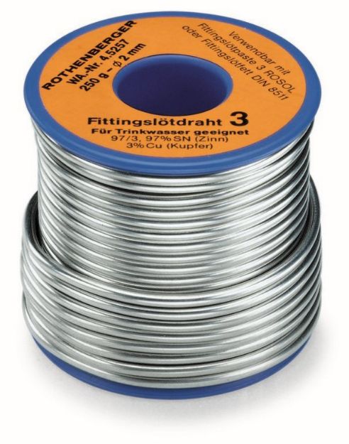 Kép Cin 3mm-es, forrasztó ón 250g  (S-Sn97Cu3)