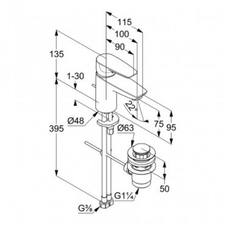 Mutassa a/az Kludi PURE&SOLID egykaros mosdócsaptelep (343820575) részleteit Kép Kludi PURE&SOLID egykaros mosdócsaptelep (343820575)