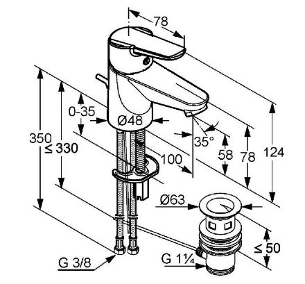 Mutassa a/az Kludi D-VISE egykaros mosdócsaptelep 371810590 részleteit Kép Kludi D-VISE egykaros mosdócsaptelep 371810590