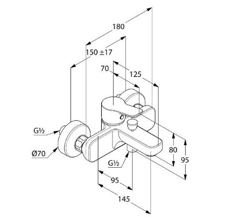 Mutassa a/az Kludi PURE&EASY egykaros kádtöltő csaptelep részleteit Kép Kludi PURE&EASY egykaros kádtöltő csaptelep