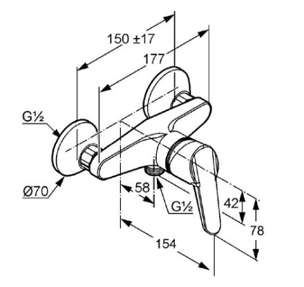 Mutassa a/az Kludi D-VISE egykaros zuhanycsaptelep 378420590 részleteit Kép Kludi D-VISE egykaros zuhanycsaptelep 378420590