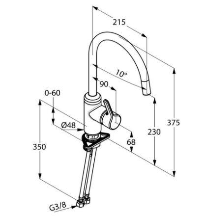 Mutassa a/az Kludi Bingo Star egykaros álló mosogató csaptelep részleteit Kép Kludi Bingo Star egykaros álló mosogató csaptelep