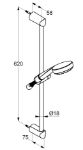 Kép Kludi Logo zuhanyszett kádhoz 1S 600mm, króm 6816005-00