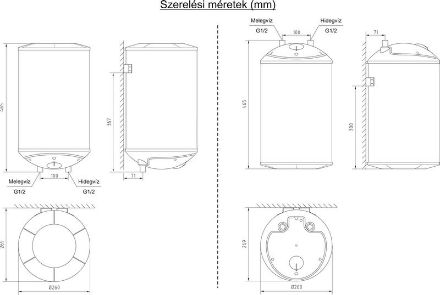 Mutassa a/az Hajdu Aquastic AQ 10F felső elhelyezésű elektromos melegvíztároló részleteit Kép Hajdu Aquastic AQ 10F felső elhelyezésű elektromos melegvíztároló