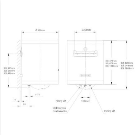Mutassa a/az Aquastic AQ ECO 30 ErP (új) elektromos melegvíztároló SLIM (vékony) részleteit Kép Aquastic AQ ECO 30 ErP (új) elektromos melegvíztároló SLIM (vékony)