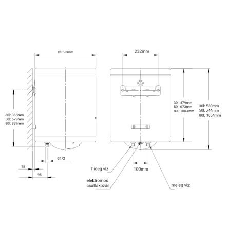 Mutassa a/az Hajdu AQ ECO Slim 80 (Aquastic) elektromos forróvíztároló részleteit Kép Hajdu AQ ECO Slim 80 (Aquastic) elektromos forróvíztároló