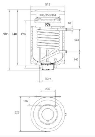 Mutassa a/az Hajdu Aquastic AQ IDE 100F fali indirekt tároló  részleteit Kép Hajdu Aquastic AQ IDE 100F fali indirekt tároló