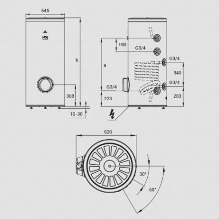 Mutassa a/az Hajdu IND-200 S ErP indirekt tároló, álló, egy hőcserélővel, cirkulációs csonkkal részleteit Kép Hajdu IND-200 S ErP indirekt tároló, álló, egy hőcserélővel, cirkulációs csonkkal