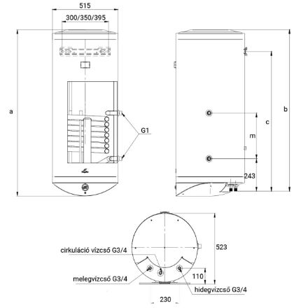 Mutassa a/az Hajdu IND-75 F ErP indirekt tároló, fali, egy hőcserélővel, cirkulációs csonkkal részleteit Kép Hajdu IND-75 F ErP indirekt tároló, fali, egy hőcserélővel, cirkulációs csonkkal