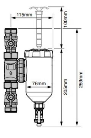 Mutassa a/az Sentinel Vortex 300 mágneses iszapleválasztó 22 mm-es csatlakozással részleteit Kép Sentinel Vortex 300 mágneses iszapleválasztó 22 mm-es csatlakozással