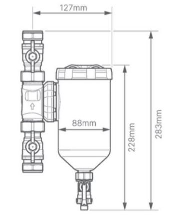 Mutassa a/az Sentinel Vortex 700 1" mágneses iszapleválasztó mechanikus szűrővel hőszivattyús rendszerhez részleteit Kép Sentinel Vortex 700 1" mágneses iszapleválasztó mechanikus szűrővel hőszivattyús rendszerhez