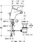 Kép HANSASIGNA egykaros bidé csaptelep automata leeresztővel (kinyúlás: 114 mm, ECO-funkció forrázásgátlóval, flexibilis bekötőcsővel)