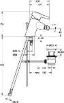 Kép HANSAPINTO egykaros bidé csaptelep automata leeresztővel (kinyúlás: 114 mm, ECO-funkció forrázásgátlóval)