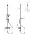 Kép Hansgrohe Vernis Shape Showerpipe 230, 1 jet, termosztátos zuhanyrendszer matt fekete