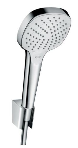 Kép Hansgrohe Croma Select E Zuhanyszett Vario 125 cm-es zuhanytömlővel, króm/fehér
