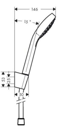 Mutassa a/az Hansgrohe Croma Select E Zuhanyszett Vario 125 cm-es zuhanytömlővel, króm/fehér részleteit Kép Hansgrohe Croma Select E Zuhanyszett Vario 125 cm-es zuhanytömlővel, króm/fehér
