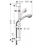 Kép Hansgrohe Crometta 85 Zuhanyszett Vario 65 cm-es zuhanyrúddal