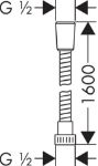 Kép Hansgrohe Metaflex Zuhanytömlő 160 cm