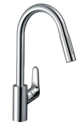 Mutassa a/az Hansgrohe Focus M41 Egykaros konyhai csaptelep kihúzható zuhanyfejjel részleteit Kép Hansgrohe Focus M41 Egykaros konyhai csaptelep kihúzható zuhanyfejjel