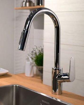 Mutassa a/az Hansgrohe Focus M41 Egykaros konyhai csaptelep kihúzható zuhanyfejjel részleteit Kép Hansgrohe Focus M41 Egykaros konyhai csaptelep kihúzható zuhanyfejjel