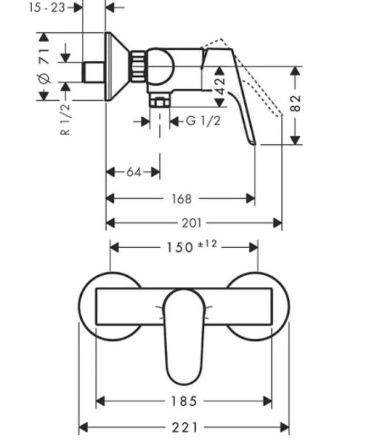 Mutassa a/az Hansgrohe Focus Egykaros zuhanycsaptelep falsíkon kívüli szereléshez részleteit Kép Hansgrohe Focus Egykaros zuhanycsaptelep falsíkon kívüli szereléshez