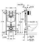 Kép Grohe Rapid fali WC szett, szerelőelemmel, nyomólappal és falhoz rögzítő készlettel