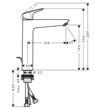 Mutassa a/az Hansgrohe Logis Egykaros mosdócsaptelep 190, automata lefolyógarnitúrával részleteit Kép Hansgrohe Logis Egykaros mosdócsaptelep 190, automata lefolyógarnitúrával