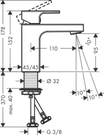 Mutassa a/az Hansgrohe Vernis Shape egykaros mosdócsaptelep 100, lefolyógarnitúra nélkül részleteit Kép Hansgrohe Vernis Shape egykaros mosdócsaptelep 100, lefolyógarnitúra nélkül