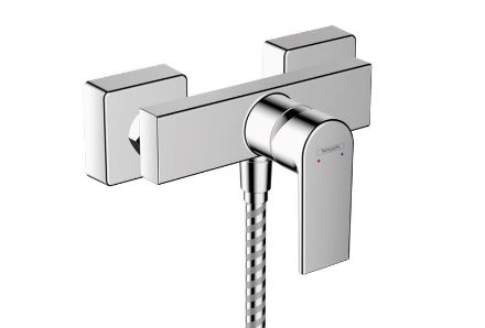 Mutassa a/az Hansgrohe Vernis Shape egykaros zuhanycsaptelep falsíkon kívüli szereléshez részleteit Kép Hansgrohe Vernis Shape egykaros zuhanycsaptelep falsíkon kívüli szereléshez