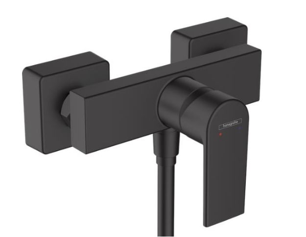 Kép Hansgrohe Vernis Shape egykaros zuhanycsaptelep falsíkon kívüli szereléshez, matt fekete