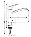 Kép Hansgrohe Logis M31 Egykaros konyhai csaptelep 160