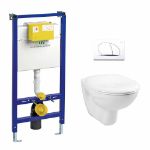 Kép LIV fali WC SZETT (LIV-FIX 9012 szerelőelem + Selenite-Eco fehér nyomólap + Sydney fali WC (9100901701)