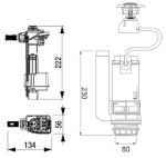 Kép Univerzális monoblokkos WC tartály javító készlet, pneumatikus (töltő + Öbítőszelep) K-747E-035-P10
