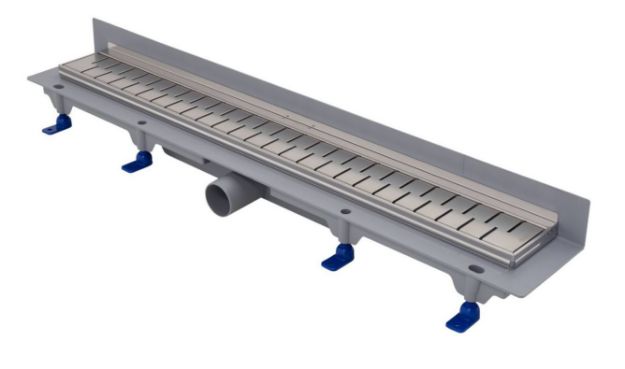 Kép LIV 850mm ENERGY sarok zuhanyfolyóka szett, rozsdamentes acél keret  (vonalas design)