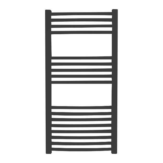 Kép m-tech StarWave 2.0 600mmx1200mm ívelt csőradiátor, fekete, EN442