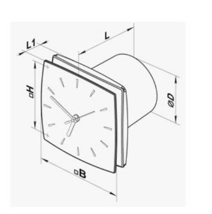 Mutassa a/az Vents 100 LD FRESH Time ventillátor órával egybeépítve részleteit Kép Vents 100 LD FRESH Time ventillátor órával egybeépítve