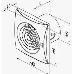 Kép Vents 100 S TH axiális faliventilátor időzítővel, páraérzékelővel szerelve