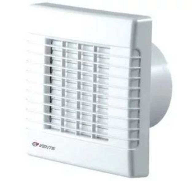 Kép Vents 100 MAT automata zsaluval szerelt axiális faliventilátor, időzítővel szerelve