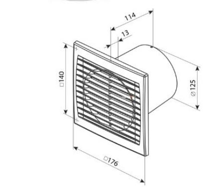 Mutassa a/az Vents 125 S axiális faliventilátor részleteit Kép Vents 125 S axiális faliventilátor