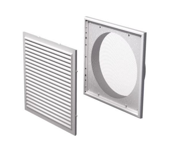 Kép Vents MV 250/200 VS műanyag szellőzőrács 250×250 D200 csőcsatlakozóval