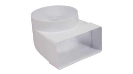 Mutassa a/az Vents 521 átalakító 55 x 110 - D100/90° könyök, cső-laposcsatorna (rövid csonk) részleteit Kép Vents 521 átalakító 55 x 110 - D100/90° könyök, cső-laposcsatorna (rövid csonk)