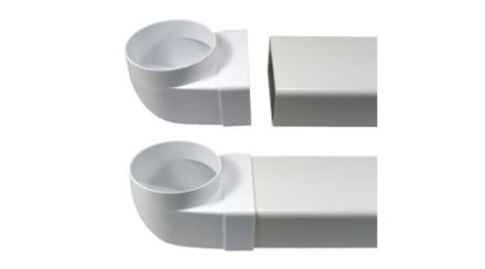 Mutassa a/az Vents 521 átalakító 55 x 110 - D100/90° könyök, cső-laposcsatorna (rövid csonk) részleteit Kép Vents 521 átalakító 55 x 110 - D100/90° könyök, cső-laposcsatorna (rövid csonk)
