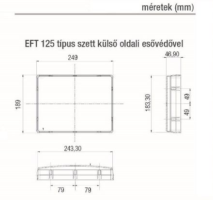 Mutassa a/az Aereco légbevezető EFT 125 falra szerelhető + oldalfali essővédő, nem lezárható kivitel részleteit Kép Aereco légbevezető EFT 125 falra szerelhető + oldalfali essővédő, nem lezárható kivitel