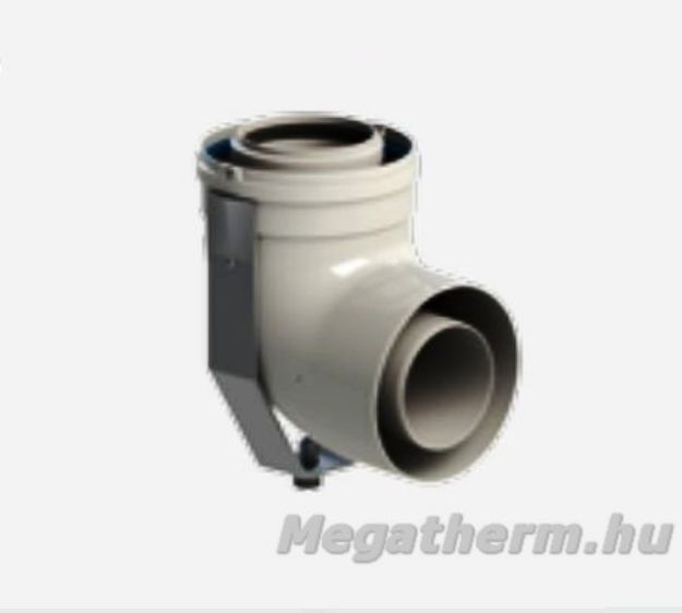 Kép Tricox PABK60 bekötő könyök tartó sínnel PPs/Alu 80/125mm